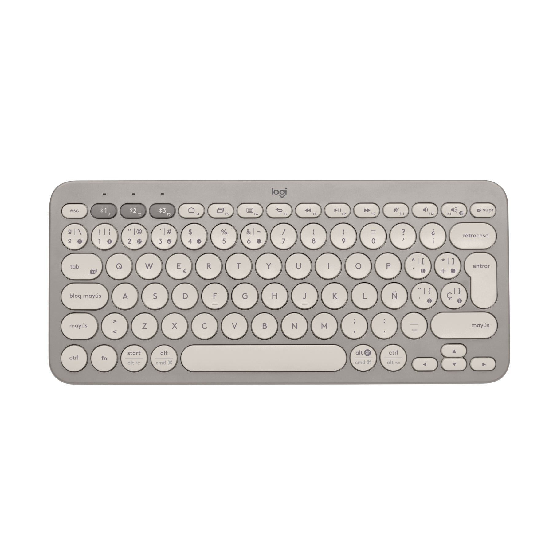 Logitech K380 Multi-Device Bluetooth Keyboard - Teclado - sem fios - Bluetooth 3.0 - QWERTY - Espanhol - areia