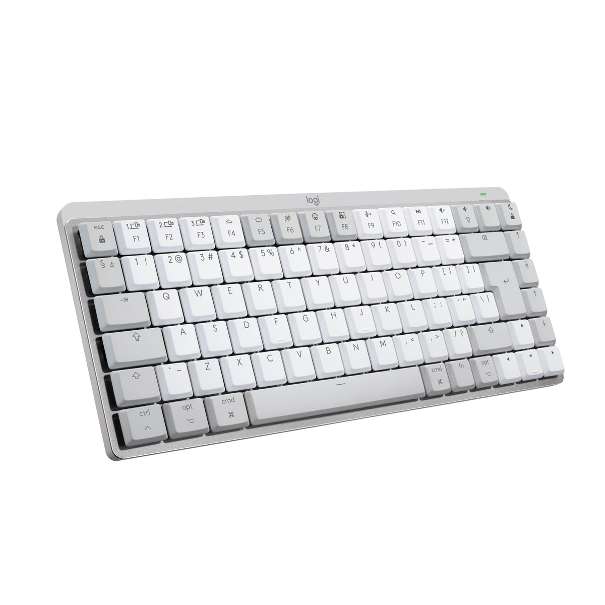 Logitech Master Series MX Mechanical Mini for Mac - Teclado - retroiluminação - sem fios - Bluetooth LE - QWERTY - Padrão internacional americano - interruptor: Tactile Quiet - cinza pálido