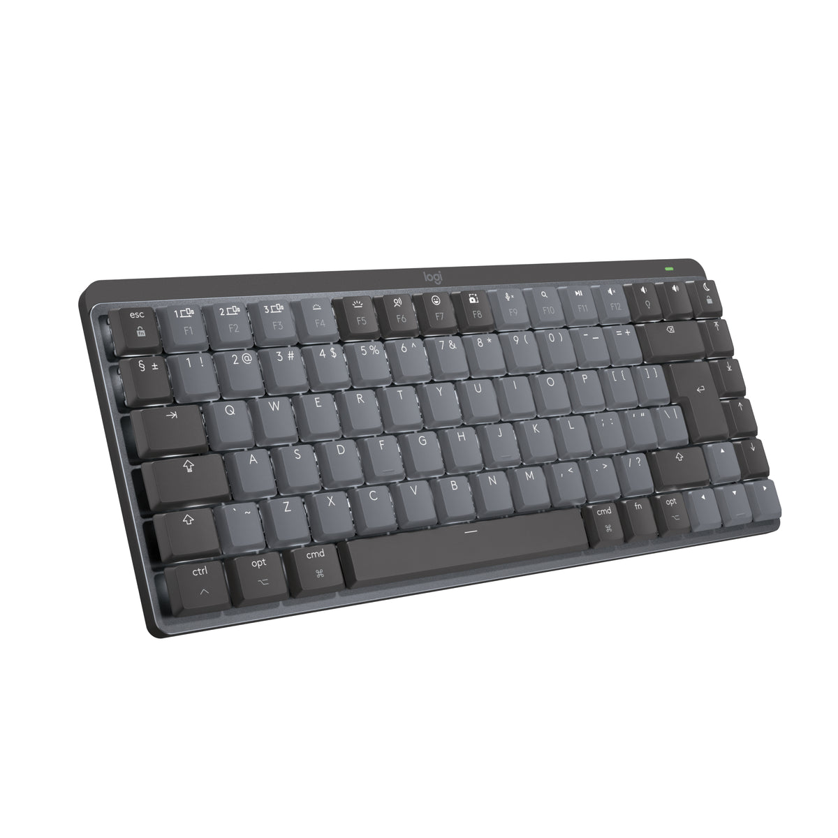 Logitech Master Series MX Mechanical Mini para Mac - Teclado - Retroiluminación - Inalámbrico - Bluetooth LE - QWERTY - Estándar internacional de EE. UU. - Interruptor: Silencioso táctil - Gris espacial