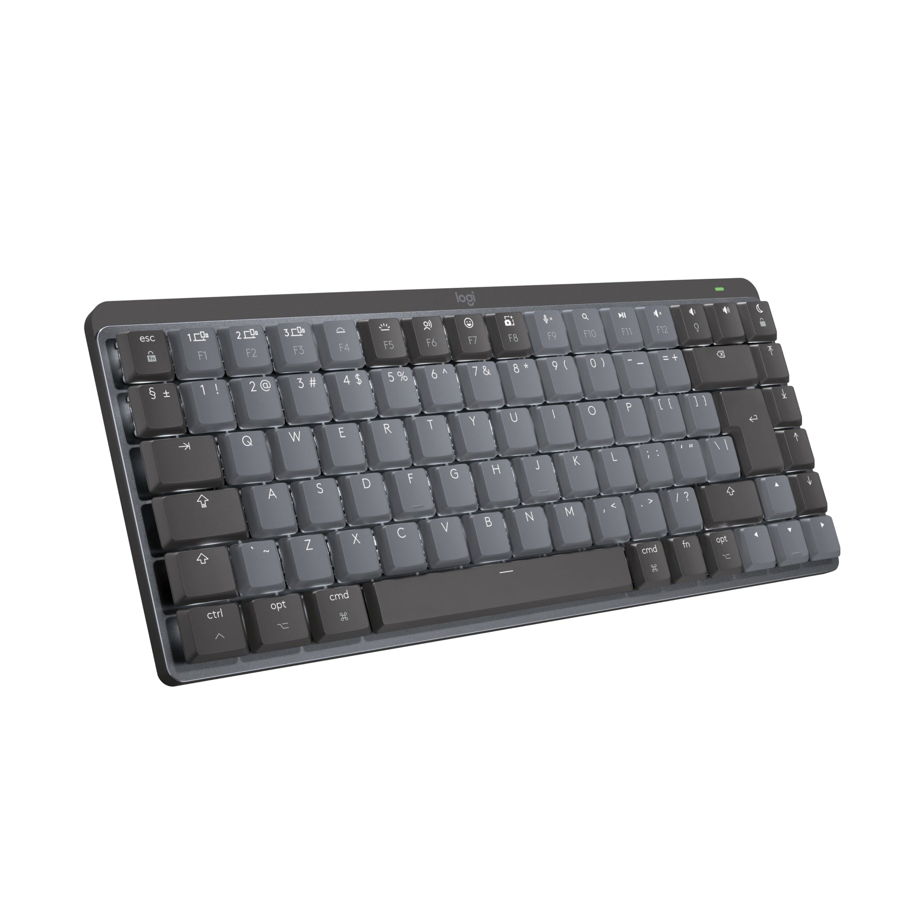 Logitech Master Series MX Mechanical Mini for Mac - Teclado - retroiluminação - sem fios - Bluetooth LE - QWERTY - Padrão internacional americano - interruptor: Tactile Quiet - cinzento espaço