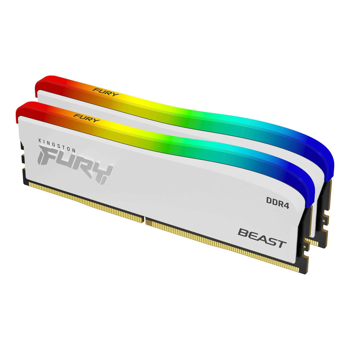 Kingston FURY Beast - Edição Especial RGB - DDR4 - kit - 32 GB: 2 x 16 GB - DIMM 288-pin - 3600 MHz / PC4-28800 - CL18 - 1.35 V - unbuffered - sem ECC - branco