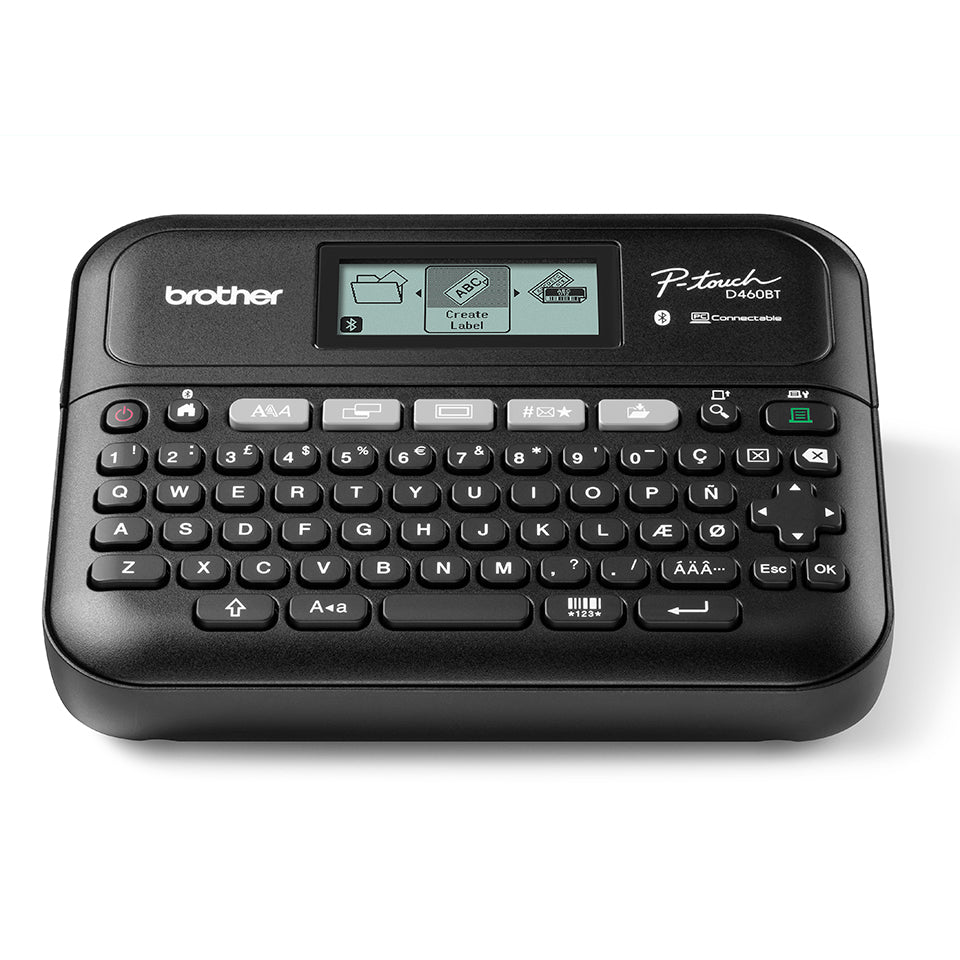 Brother P-Touch PT-D460BTVP - Rotuladora - B/N - transferencia térmica - 18 mm de ancho - 180 dpi - hasta 30 mm/s - USB 2.0, Bluetooth 5.0 - cortador - vista previa de impresión, impresión espejo, impresión vertical - negro