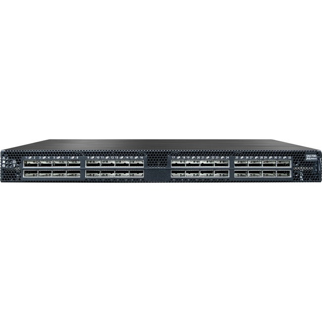 NVIDIA Spectrum SN2700 - Conmutador - L3 - Administrado - 32 x 100 Gigabit QSFP28 - Flujo de aire de atrás hacia adelante - Montaje en riel (920-9N101-00F7-0N1)