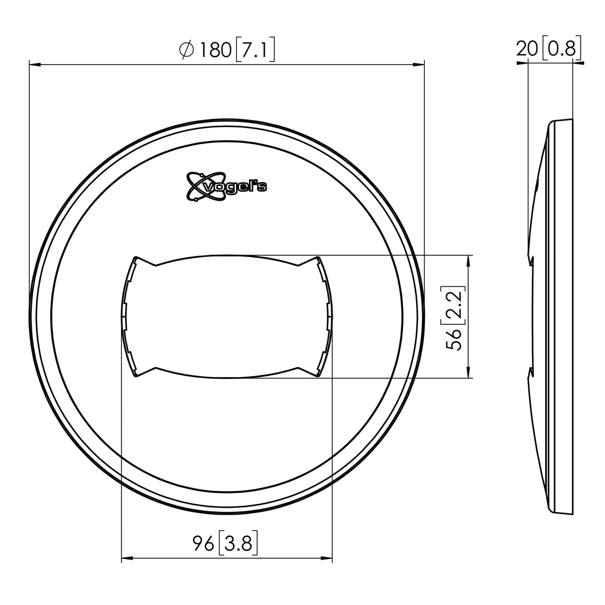 Vogel's Professional PFA 9108 - Mounting Component (Ceiling Plate Cover) - For Plain Panel - White (Pack of 25) - For Professional PUC 2508, PUC 2515, PUC 2530