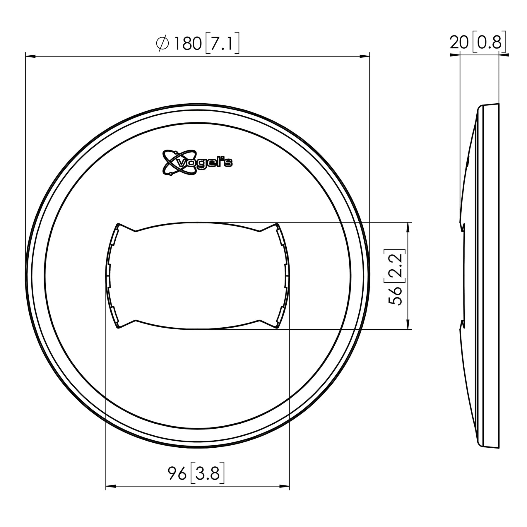 Vogel's Professional PFA 9108 - Mounting Component (Ceiling Plate Cover) - For Plain Panel - White (Pack of 25) - For Professional PUC 2508, PUC 2515, PUC 2530