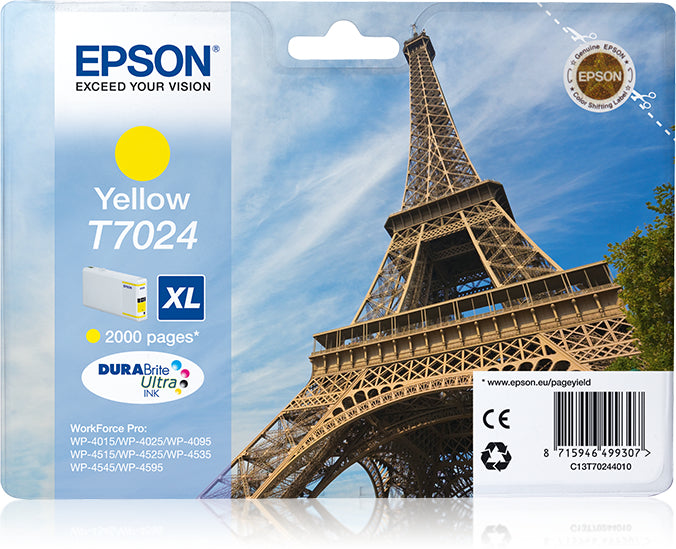 EPSON YELLOW INK CARTRIDGE XL WP-4000/4500 HIGH CAP