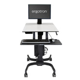 Ergotron WorkFit-C Single LD - Estación de trabajo para trabajar sentado/de pie - móvil - rectangular - gris - base negra