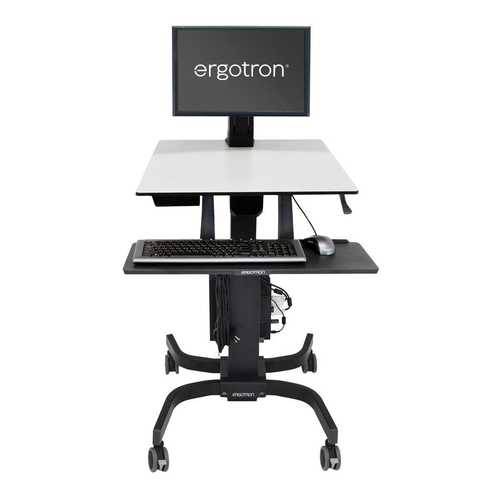 Ergotron WorkFit-C Single LD - Estación de trabajo para trabajar sentado/de pie - móvil - rectangular - gris - base negra