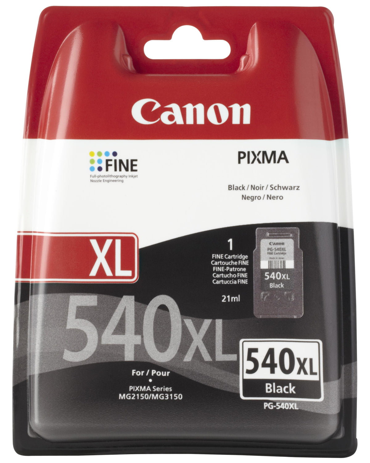 Canon PG-540XL - 21 ml - preto - original - tinteiro - para PIXMA MG3150, MG3550, MG3650, MG4250, MX395, MX455, MX475, MX525, MX535, TS5150, TS5151