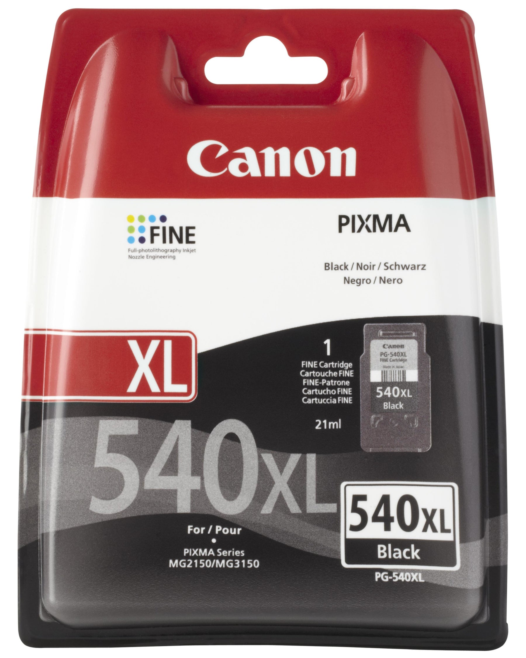 Canon PG-540XL - 21 ml - black - original - ink cartridge - for PIXMA MG3150, MG3550, MG3650, MG4250, MX395, MX455, MX475, MX525, MX535, TS5150, TS5151