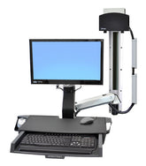 Ergotron StyleView Sit-Stand Combo System with Worksurface - Kit de montagem (pega, apoio de CPU, 2 protecções de fixação, 2 canais de cabo, descanso para pulso, montagem de visor, bandeja de teclado, montagem de CPU na parede, bandeja de rato desliz