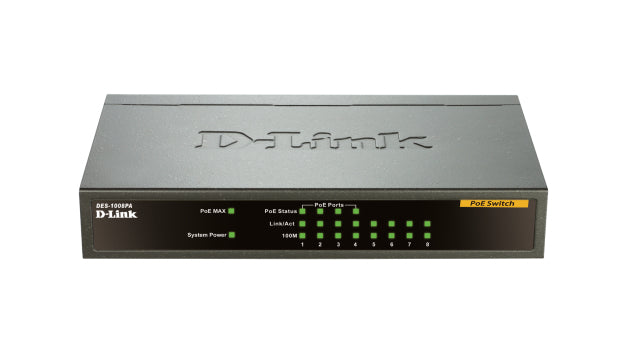 D-LINK SWITCH 8x10/100 (4xPOE-TOTAL BUDGET 52Watts)