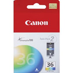 Canon CLI-36 Color - 12 ml - color (cian, magenta, amarillo, negro) - original - cartucho de tinta - para PIXMA iP100, iP100 Bundle, iP100 con batería, iP100wb, iP110, mini260, mini320, TR150