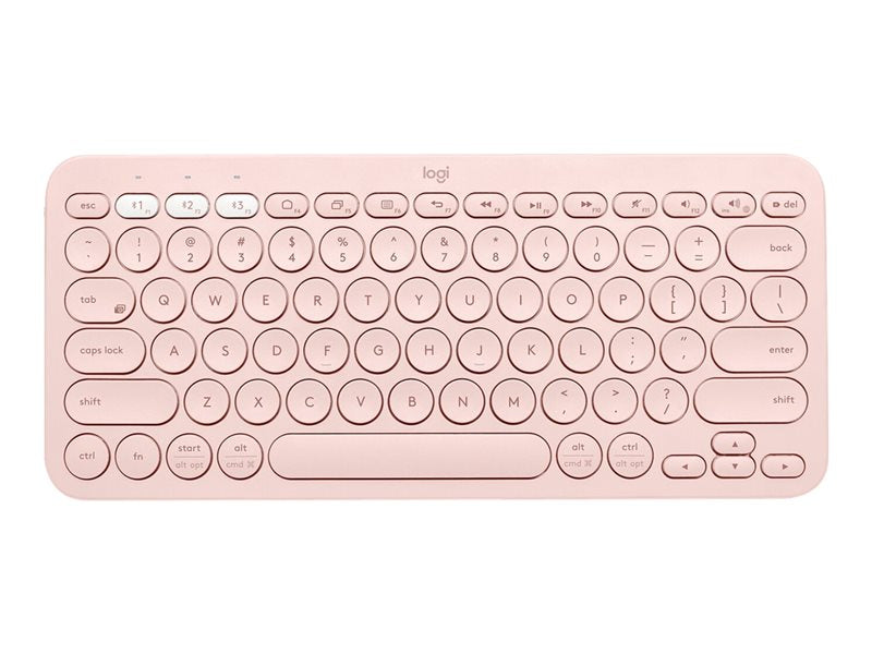 Logitech K380 Multi-Device Bluetooth Keyboard - Teclado - sem fios - Bluetooth 3.0 - QWERTY - Padrão internacional americano - rosa (920-009867)