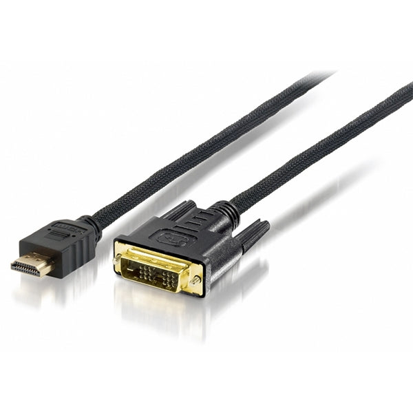 CABLE EQUIP HDMI A DVI (TRIPLE BLINDAJE Y FLASH DORADO) - 2MT