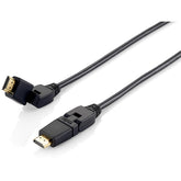 EQUIP CABO HDMI 2.0 FICHA ANGULO VARIAVEL 3D 4K M/M 1MT PRETO