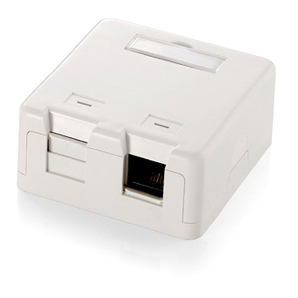 SURFACE OUTLET EQUIP FOR 2xRJ45 EMPTY KEYSTONE - WHITE