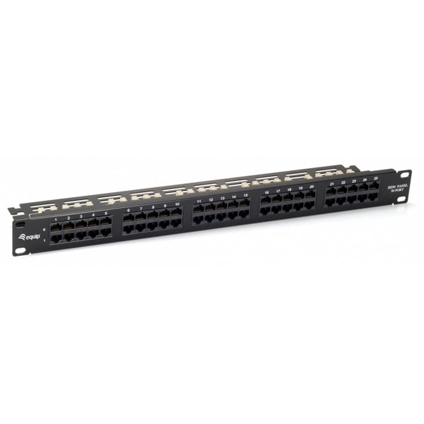 PATCH PANEL EQUIP CAT.3 RJ45 RDSI 50 PUERTOS NEGRO