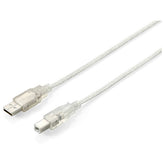 EQUIP CABO IMPRESSORA USB 2.0 A/B M/M TRANSPARENT 3MT