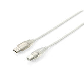 CABLE EQUIPO IMPRESORA USB 2.0 A/BM/M TRANSPARENTE 5MT