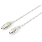 EQUIP CABLE PRINTER USB 2.0 A/BM/M TRANSPARENT 1MT