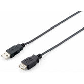 EQUIP EXTENSION CABLE USB-A/AM/F 5MT BLACK