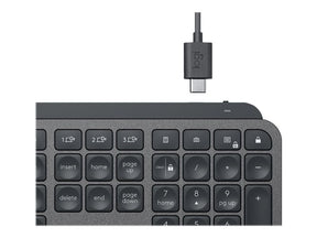 Logitech MX Keys - Teclado - retroiluminação - Bluetooth, 2.4 GHz - Pan-Nórdico - grafite (920-009411)