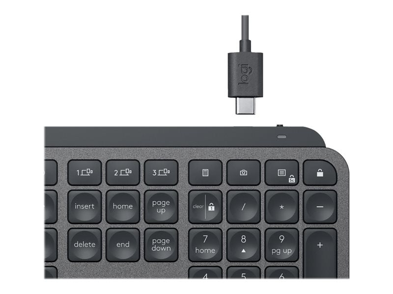 Logitech MX Keys - Keyboard - Backlight - Bluetooth, 2.4GHz - Pan-Nordic - Graphite (920-009411)