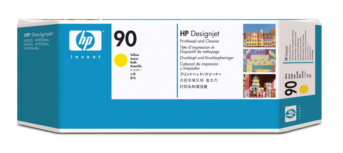 HP 90 - Amarelo - cabeçote de impressora com limpador - para DesignJet 4000, 4000ps, 4020, 4020ps, 4500, 4500mfp, 4500ps, 4520, 4520 HD-MFP, 4520ps