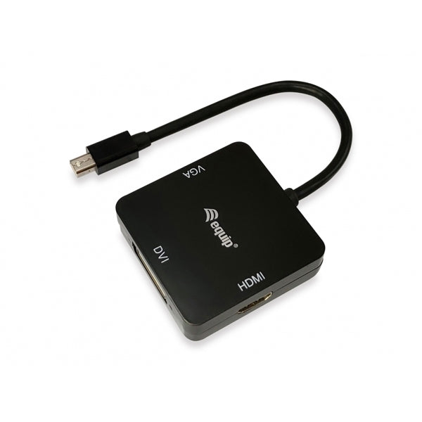 EQUIP ADAPTADOR MINI DISPLAYPORT TO VGA / HDMI / DVI ADAPTER, BLACK