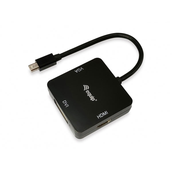 EQUIP ADAPTER MINI DISPLAYPORT TO VGA / HDMI / DVI ADAPTER, BLACK