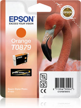 Epson T0879 - 11.4 ml - orange - original - blister pack with RF/beep alarm - ink cartridge - for Stylus Photo R1900