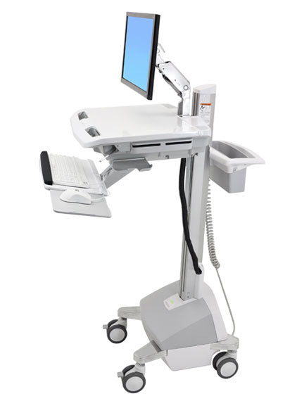 Ergotron StyleView EMR Cart with LCD Arm, LiFe Powered - Cart - for LCD display/PC equipment - plastic, aluminum, zinc coated steel - gray, white, polished aluminum - screen size: up to 22" - TAA compatible