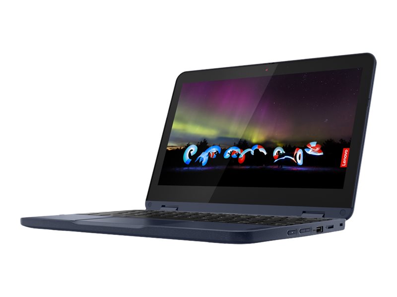 Lenovo 300w Gen 3 82J1 - Inverted Design - AMD 3000 Series 3015e / 1.2 GHz - Windows 10 Pro National Academic - Radeon Graphics - 4 GB RAM - 128 GB SSD NVMe - 11.6" IPS Touch Screen 1366 x 768 (HD) - Wi-Fi Fi 5 - abyss blue - kbd: English