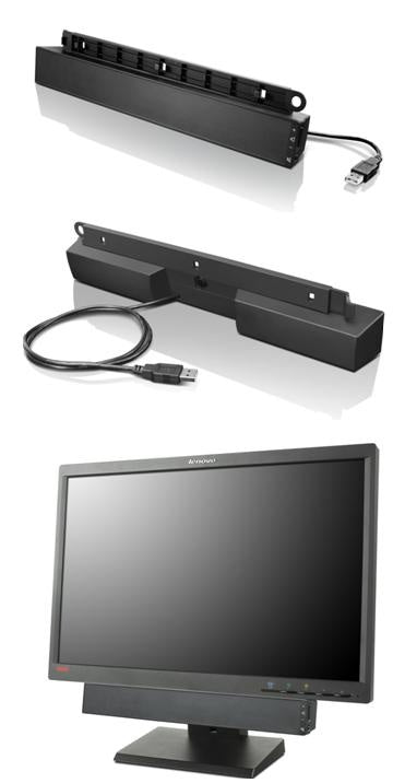 Lenovo USB Soundbar - Altifalantes - para PC - USB - 2.5 Watt (Total) - para IdeaPad S340-14, ThinkPad L13 Yoga Gen 3, T14s Gen 3, V50t Gen 2-13