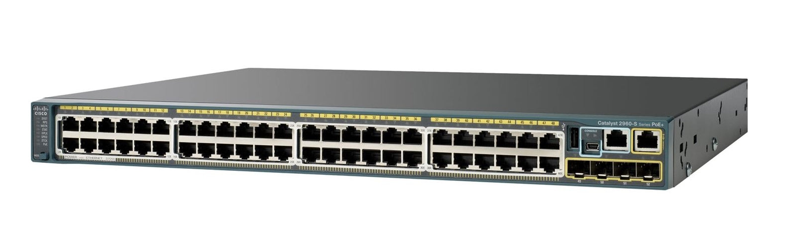 Cisco Catalyst 2960S-48FPS-L - Interruptor - Administrado - 48 x 10/100/1000 (PoE) + 4 x SFP - montável em trilho - PoE - recondicionado