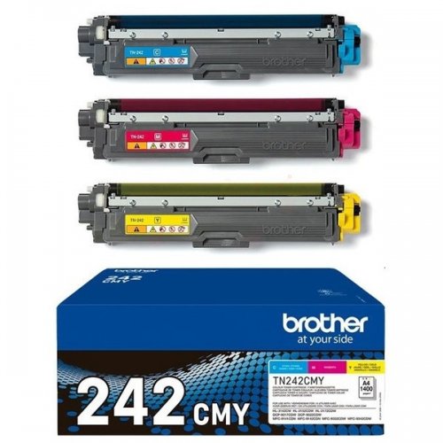 Brother TN242CMY Value Pack - Pack de 3 - Amarillo, Cian, Magenta - Genuino - Cartucho de tóner - para Brother DCP-9017, DCP-9022, HL-3142, HL-3152, HL-3172, MFC-9142, MFC- 9332, MFC-9342 (TN242CMY)