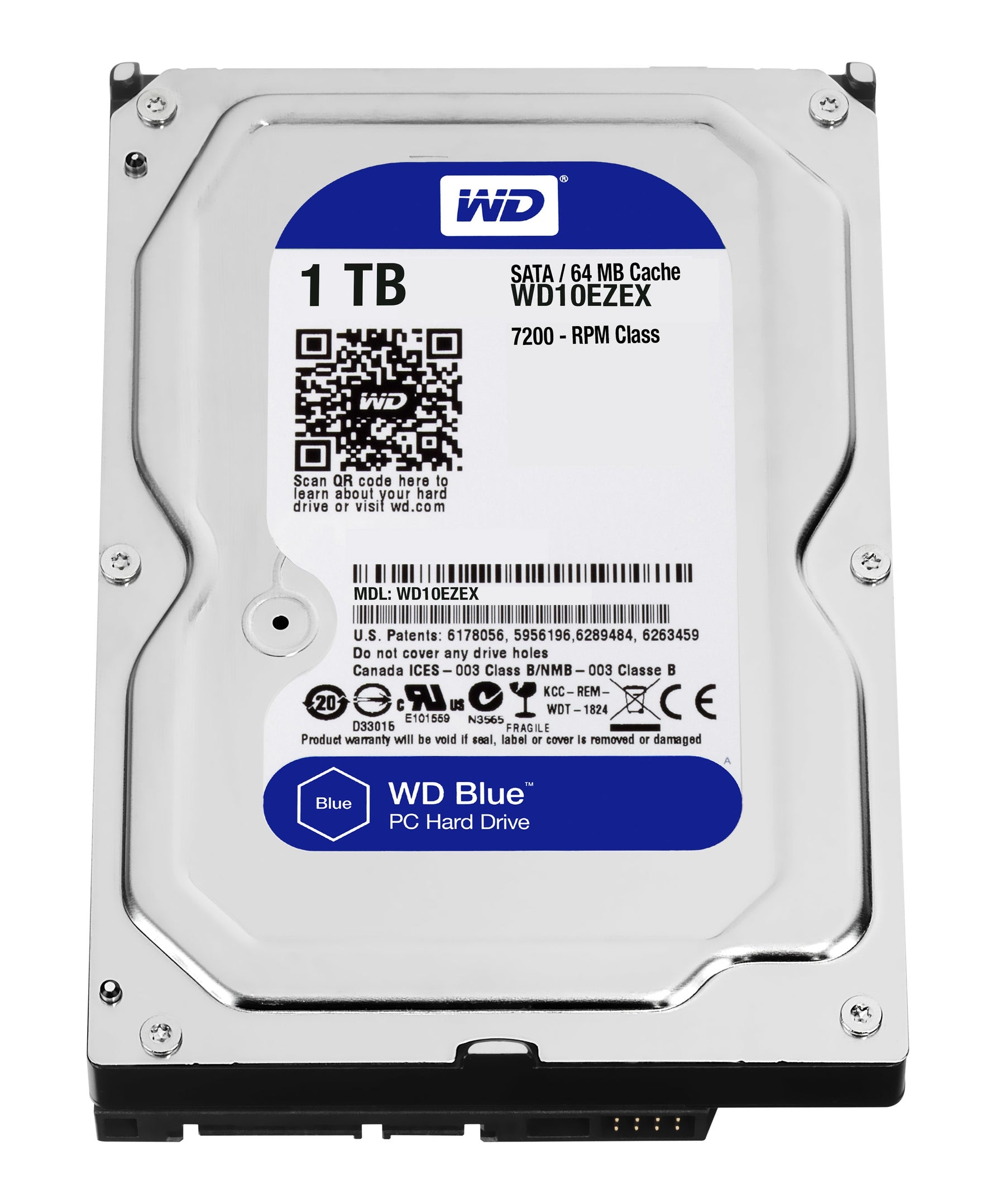 WD HDD 3.5 1TB 64MB 7200RPM SATA BLUE PC HDD