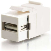 C2G Snap-In USB A/B Female Keystone Insert Module - Insert (Docking) - USB - White