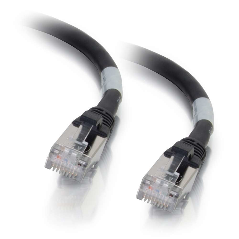 C2G Cat6a Booted Shielded (STP) Network Patch Cable - Patch cable - RJ-45 (M) to RJ-45 (M) - 2 m - PTB - CAT 6a - molded, knotless, braided - black