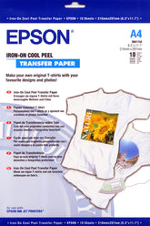 Epson Cool Peel T-Shirt - A4 (210 x 297 mm) 10 pcs. iron-on decals - for EcoTank ET-7700, 7750, Expression Home HD XP-15000, Expression Premium XP-540, 6000, 6005