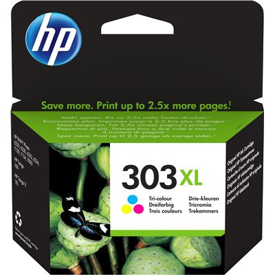 HP 303XL - 10 ml - High Yield - color (cyan, magenta, yellow) - original - ink cartridge - for ENVY Photo 62XX, Photo 71XX, Photo 78XX, ENVY Inspire 72XX, 79XX, Tango