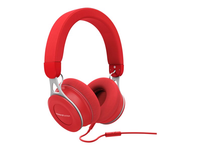 Energy Urban 3 Mic - Over-ear Headphones with Microphone - Full Size - With Cable - 3.5mm Jack - Red