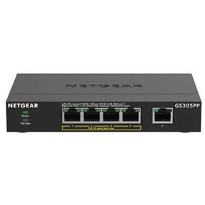 NETGEAR GS305PP - Conmutador - sin gestión - 5 x 10/100/1000 (4 PoE) - escritorio, montaje en pared - PoE (83 W) - Alimentación CC