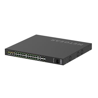 NETGEAR AV Line M4250-26G4F-PoE+ - Switch - L3 - Administrado - 24 x 10/100/1000 (PoE+) + 2 x 10/100/1000 + 4 x 1000Base-X SFP - flujo de aire de lado a lado - montable en carril - PoE+ (300 W)