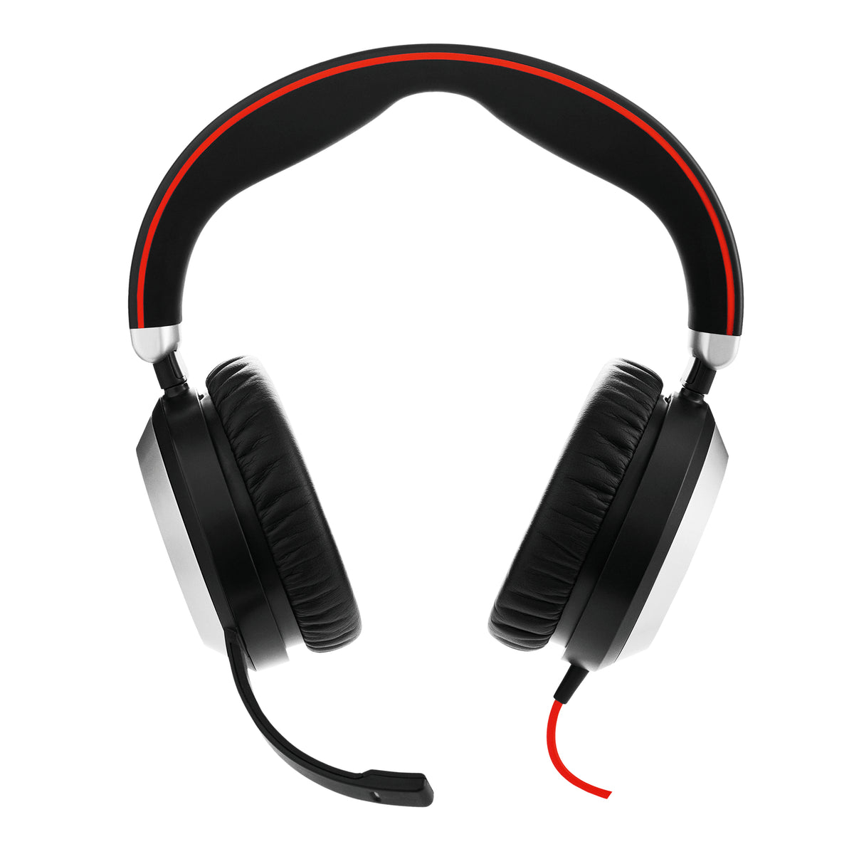 Jabra Evolve 80 UC estéreo - Auriculares - tamaño completo - con cable - cancelación activa de ruido - conector de 3,5 mm