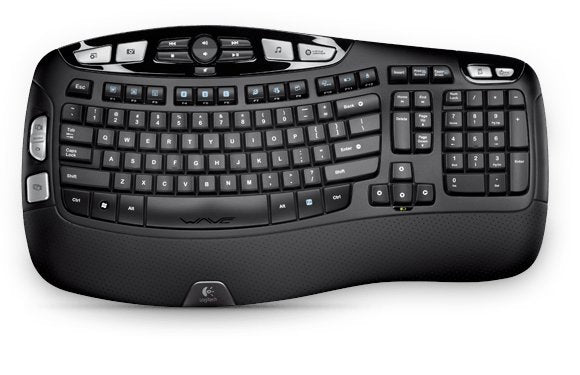 Logitech Wireless Keyboard K350 - Teclado - sem fios - 2.4 GHz - Alemão - preto