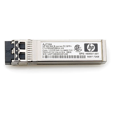 HPE B-Series - Módulo de transceptor SFP+ - Fibre Channel 8Gb (SW) - Fibre Channel - para Brocade 16Gb/12, 16Gb/24, HPE 8/24, 8/8, StoreFabric SN4000, SN6500, SN8600B 4-slot