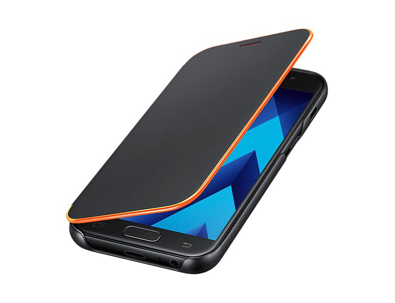 Funda negra con tapa neón para SAMSUNG Galaxy A3 2017 - EF-FA320PBEGWW