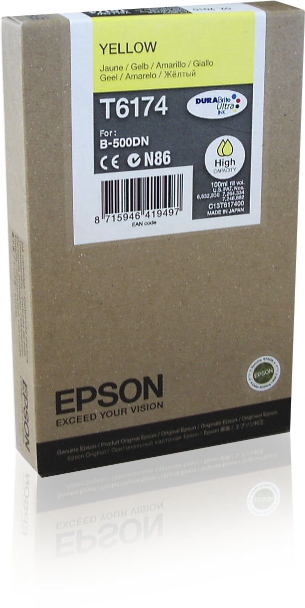 Epson T6174 - 100 ml - alta capacidade - amarelo - original - tinteiro - para B 500DN, 510DN